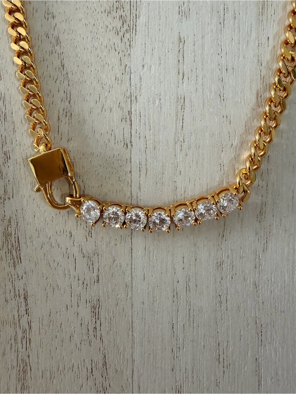 Elegant 18k Gold plated Necklace with moissanite stones